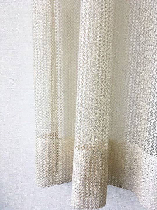 クリーム色＆編み模様のモスキートガードレースカーテン