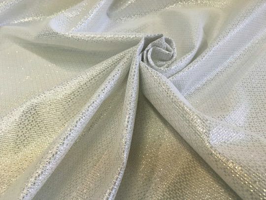 ホワイト＆光沢織模様のエコファインレースカーテン