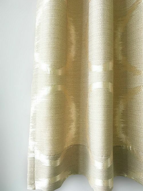 ベージュ＆サークル模様のジャカード織カーテン