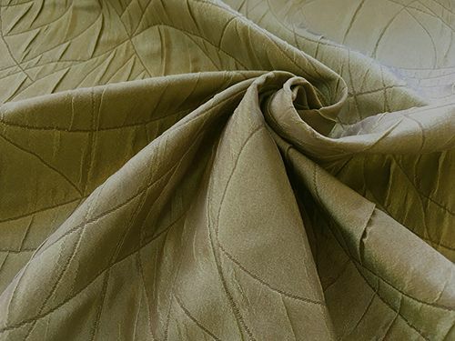 ゴールドグレー＆バラ＆幾何学模様のジャカード織カーテン