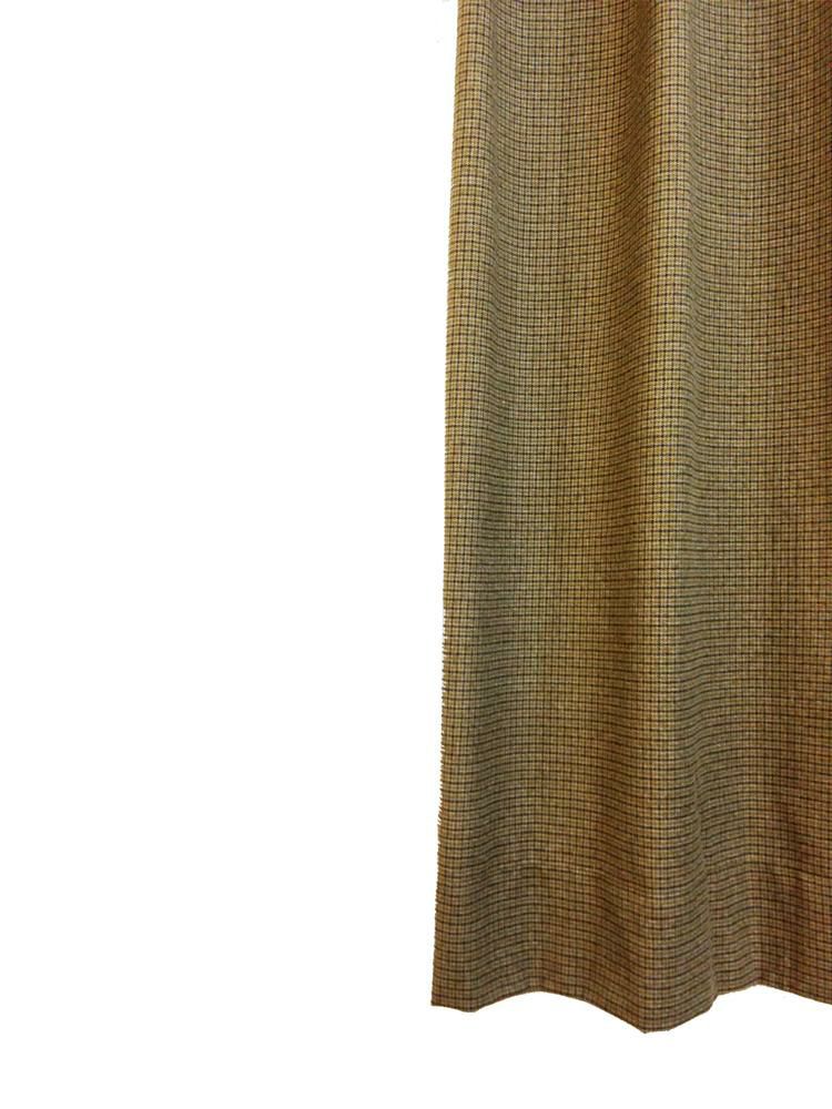 ローアンバー&ブラック&ホワイト&ガンクラブチェック柄のカーテン