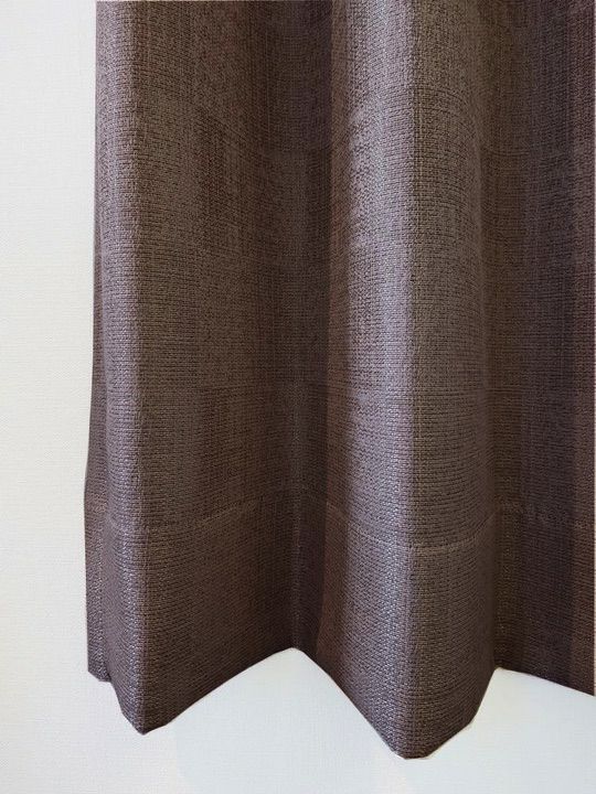 パープル＆格子模様の2級遮光カーテン