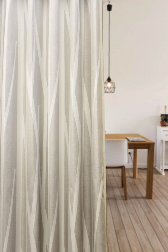 14675|ピンクベージュ&ホワイト&北欧&モダンデザインの2級遮光カーテン